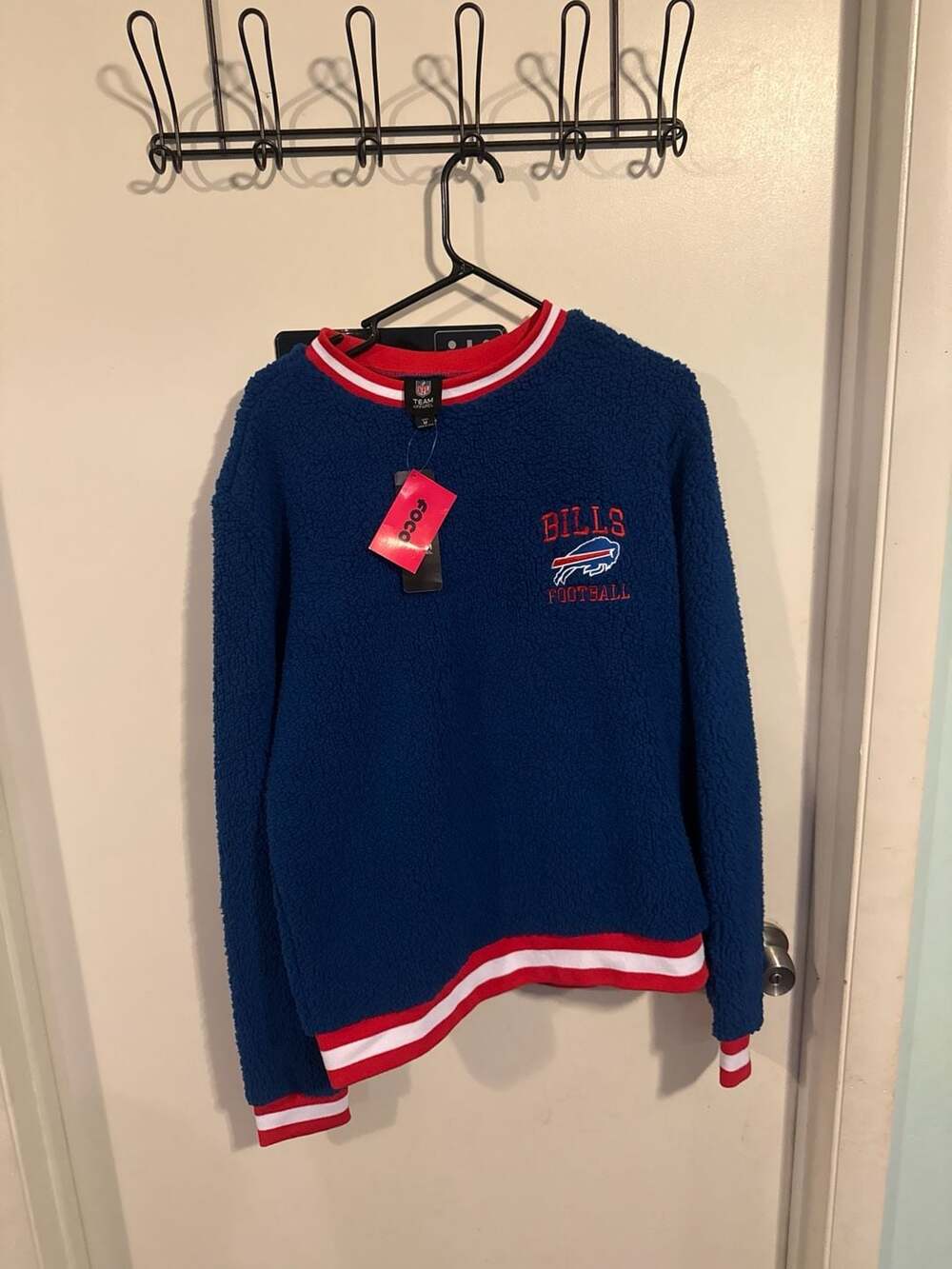 FOCO NFL Men's Buffalo Bills Sherpa Crewneck Sweater